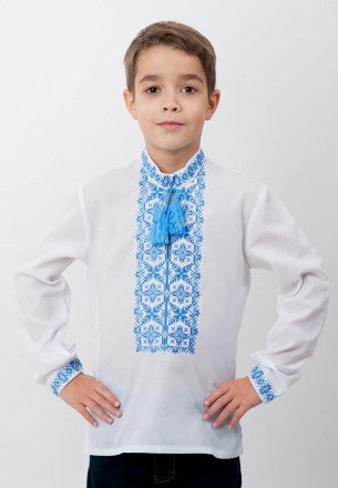 
Белая детская рубашка с вышивкой .
Размер: 110,116,122,128,134, 140, 148, 152,1. . фото 4