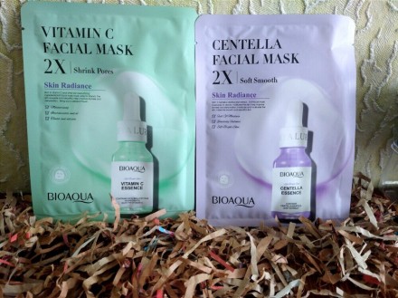 Тканевая маска для лица Bioaqua Vitamin C Shrink Pores Facial Mask, с витамином . . фото 3