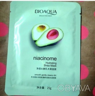 Очисна маска з маслом Ши і авокадо Bioaqua Niacinome Hydrating Shea Mask.

Очи. . фото 1