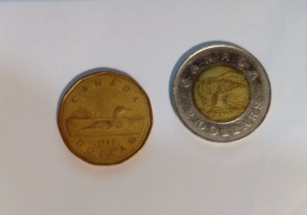 Канадские монеты.
1 доллар 1988 год.
2 доллара 1996 год.
Монеты продаются вме. . фото 2