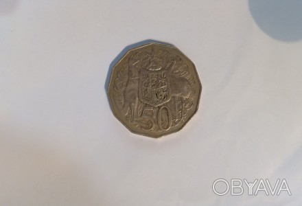 Австралийские 50 центов 1980 год.
Изображение Королева Елизавета II на обороте . . фото 1