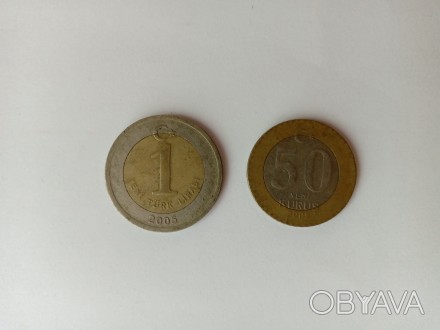 Турецкая лира и 50 курушей 2005 годов.
Две монеты продаются вместе. Цена 100 гр. . фото 1