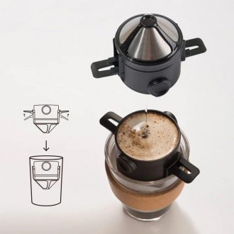 Воронка для кофе, пуровер v60 многоразовый 200 мл, dripper, пуровер для заварива. . фото 5