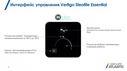 Atlantic Vertigo Steatite Essential 50 – это базовая модель плоского водонагрева. . фото 9