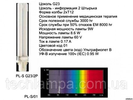 Лампа philips pl-s 9w/01/2p
Прибор с лампой PHILIPS PL-S 9W/01/2P 1CT для лечени. . фото 3