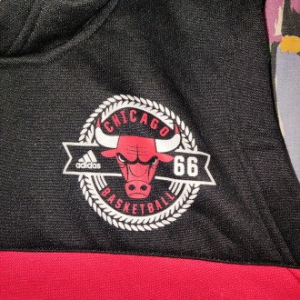 Подростковая кофта-безрукавка с капюшоном Adudas Chicago Bulls, 100%-cotton, на . . фото 4