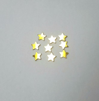 Металлизированные пайетки для ногтей "Золотые звездочки".
Размер бано. . фото 3