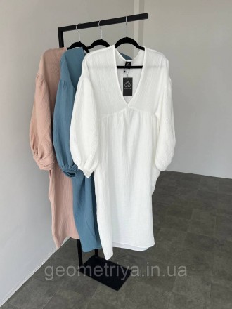 
Свободное платье белого цвета из муслина
Размер единый 42-48
Платье на параметр. . фото 6