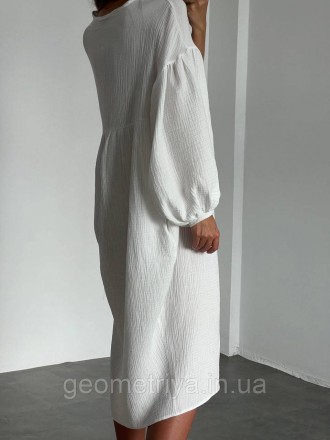 
Свободное платье белого цвета из муслина
Размер единый 42-48
Платье на параметр. . фото 4
