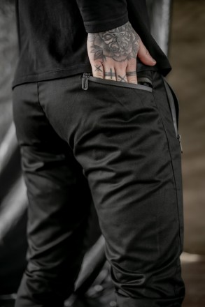 
ІНФОРМАЦІЯ ПРО ПРОДУКТ
Чоловічі звужені котонові штани чорні джоггери трикотажн. . фото 5
