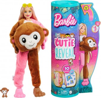 Лялька Барбі Сюрприз Джунглі у костюмі Мавпи Barbie Reveal Doll with Monkey
 
Ля. . фото 3