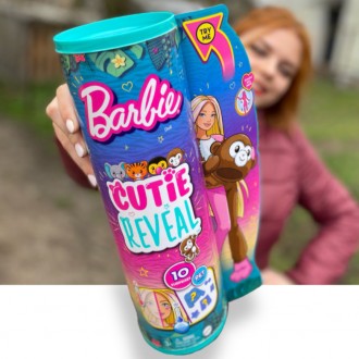 Лялька Барбі Сюрприз Джунглі у костюмі Мавпи Barbie Reveal Doll with Monkey
 
Ля. . фото 2