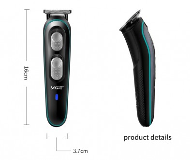 Профессиональный триммер-стрижка VGR V-055 - выполнена в стильном, элегантном ди. . фото 6