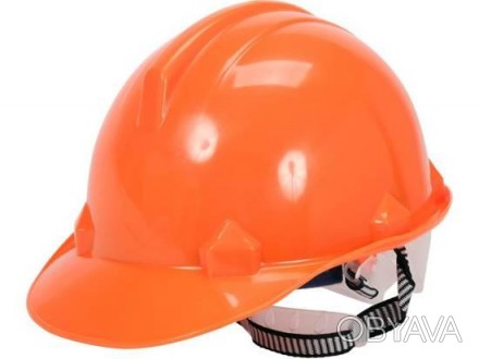 Каска для захисту голови VOREL оранжева з материалу HDPE VR-74171