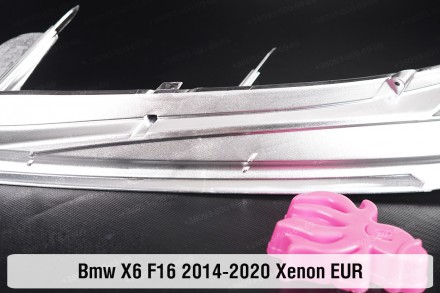 Хромированная декоративная маска под световод BMW X6 F16 Xenon (2014-2020) II по. . фото 6