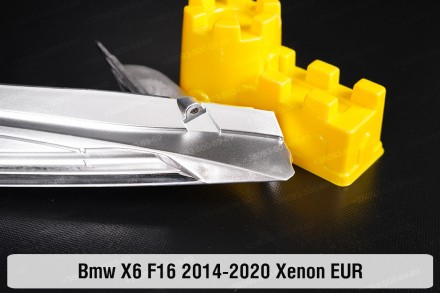Хромированная декоративная маска под световод BMW X6 F16 Xenon (2014-2020) II по. . фото 6