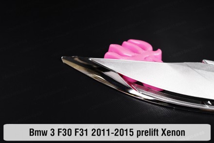 Хромована декоративна маска верхня BMW 3 F30 F31 Xenon (2011-2015) VI покоління . . фото 4