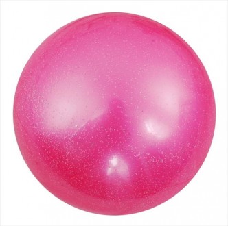 Блестящий мяч для художественной гимнастики диаметр 15см цвет розовый с блесткам. . фото 4