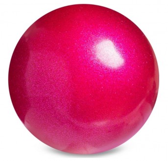Блестящий мяч для художественной гимнастики диаметр 15см цвет розовый с блесткам. . фото 2