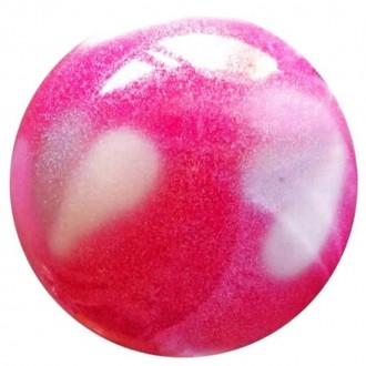 Блестящий мяч для художественной гимнастики диаметр 15см цвет розовый с блесткам. . фото 5