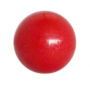 Блестящий мяч для художественной гимнастики диаметр 15см цвет красный с блесткам. . фото 2