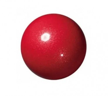 Блестящий мяч для художественной гимнастики диаметр 15см цвет красный с блесткам. . фото 3