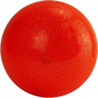 Блестящий мяч для художественной гимнастики диаметр 15см цвет красный с блесткам. . фото 5
