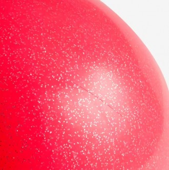 Блестящий мяч для художественной гимнастики диаметр 15см цвет красный с блесткам. . фото 4