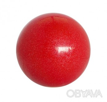 Блестящий мяч для художественной гимнастики диаметр 15см цвет красный с блесткам. . фото 1