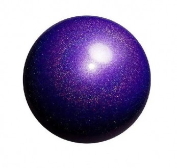 Блестящий мяч для художественной гимнастики диаметр 15см цвет фиолетовый с блест. . фото 2
