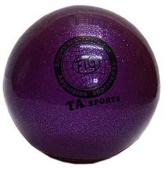 Блестящий мяч для художественной гимнастики диаметр 15см цвет фиолетовый с блест. . фото 6