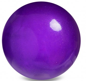 Блестящий мяч для художественной гимнастики диаметр 15см цвет фиолетовый с блест. . фото 3