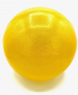 Блискучий м'яч для художньої гімнастики діаметр 15 см колір жовтий із блискіткам. . фото 3