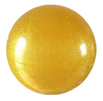 Блискучий м'яч для художньої гімнастики діаметр 15 см колір жовтий із блискіткам. . фото 2