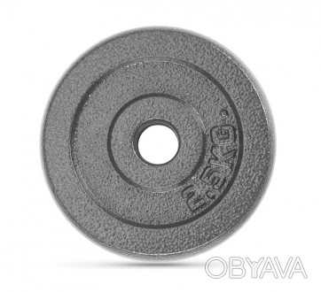 Стальной диск для гантелей и штанги вес 2,5 кг. Посадочный диаметр 25 мм. 
Метал. . фото 1
