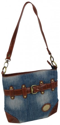 Джинсовая сумка на ремне через плечо Fashion jeans bag голубая Jeans8081 blue
Оп. . фото 5