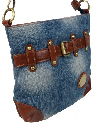 Джинсовая сумка на ремне через плечо Fashion jeans bag голубая Jeans8081 blue
Оп. . фото 7