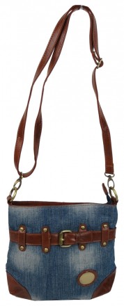 Джинсовая сумка на ремне через плечо Fashion jeans bag голубая Jeans8081 blue
Оп. . фото 3