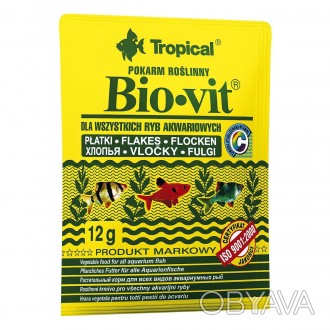 Bio-Vit - це корм у вигляді пластівців, багатий рослинними компонентами (в тому . . фото 1