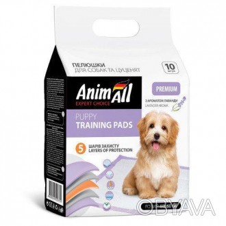 Пелюшки AnimAll Puppy Training Pads для собак і цуценят, з ароматом лаванди, 60×. . фото 1