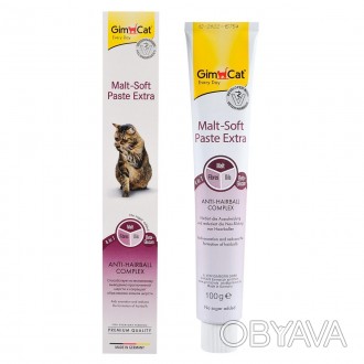 Паста GimCat Malt-Soft Extra, для кошек, для выведения шерсти и улучшения мотори. . фото 1