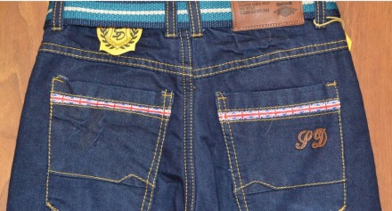 Утеплённые джинсы на флисе для мальчиков,
на поясе есть фиксатор-резинка
,ремень. . фото 3