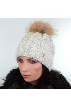 Зимова жіноча шапка з люриксом і хутряним помпоном - виглядає красиво і стильно,. . фото 8