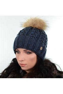 Зимова жіноча шапка з люриксом і хутряним помпоном - виглядає красиво і стильно,. . фото 9