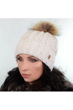 Зимова жіноча шапка з люриксом і хутряним помпоном - виглядає красиво і стильно,. . фото 7