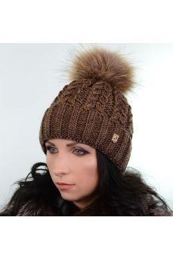 Зимова жіноча шапка з люриксом і хутряним помпоном - виглядає красиво і стильно,. . фото 2