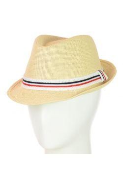 Літній капелюх декорований вшитою тканинною стрічкою по колу виробу - виглядає н. . фото 3