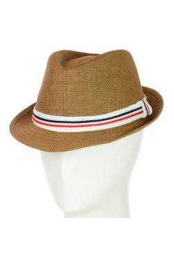 Летняя шляпа декорирована вшитой тканевой лентой по кругу изделия - смотрится не. . фото 5
