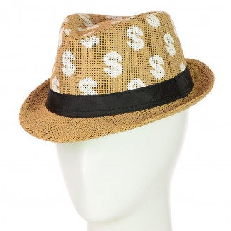 Солом'яний капелюх-челентанка, прикрашена чорною тканинною стрічкою. Модель має . . фото 2