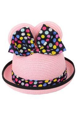 Красивая летняя соломенная шляпа для девочки, сделана котелком с подвернутыми по. . фото 5